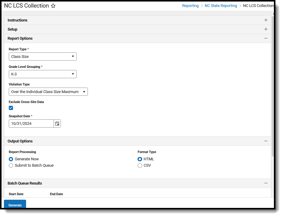 Screenshot of the LCS K-3 Class Size Violations editor. 