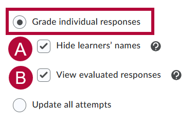 Identifies Questions tab options 