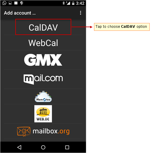 CalDAV-Sync app on Android