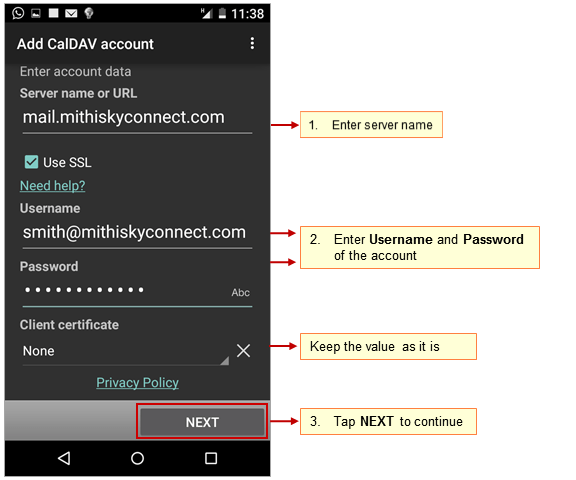 CalDAV-Sync app on Android