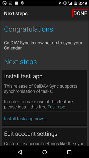 CalDAV-Sync app on Android