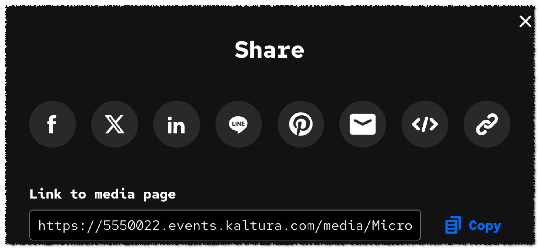 theming based “share” modal box