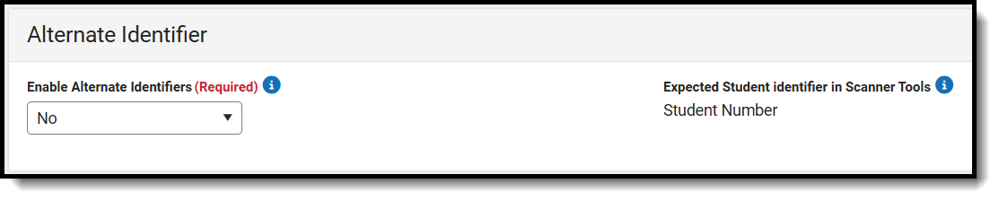 Screenshot of the Enable Alternate Identifier setting.