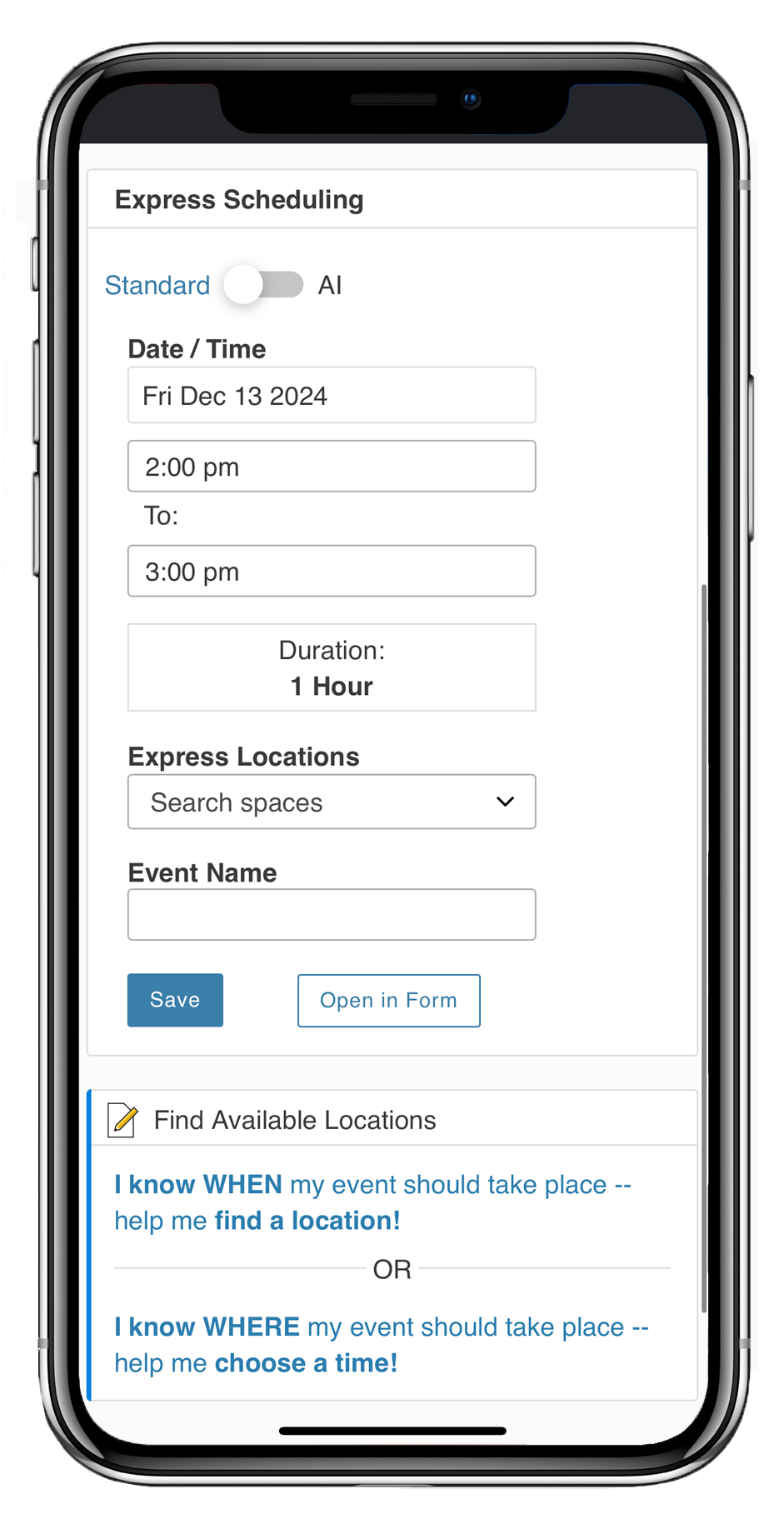 Express Scheduling on mobile