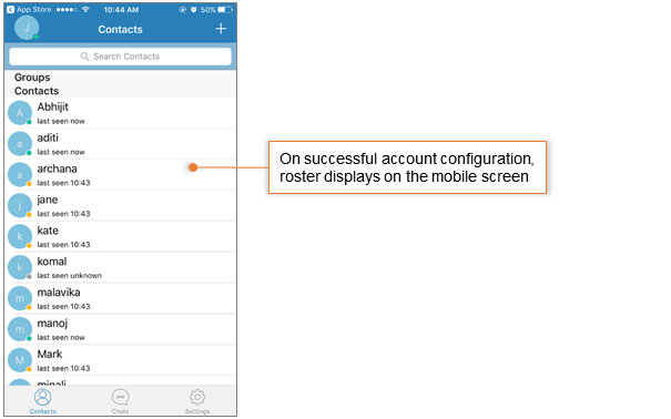 Configure a chat account on iOS device