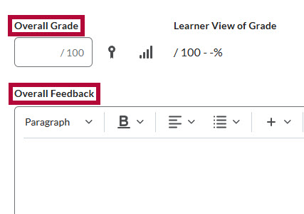 Identifies Overall Grade and Feedback