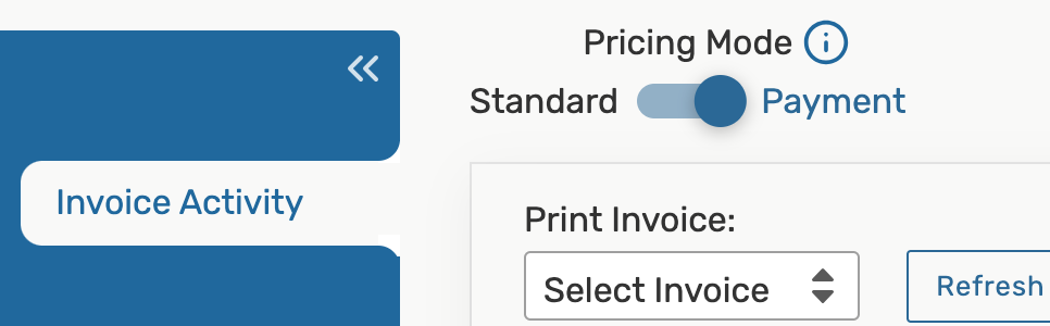 Pricing mode toggle set to payment