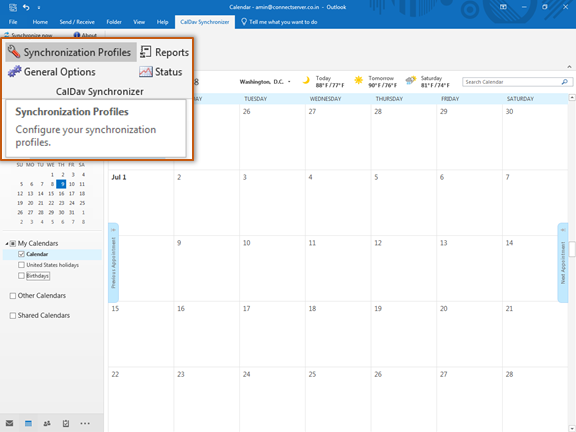 Outlook 2016 on desktop