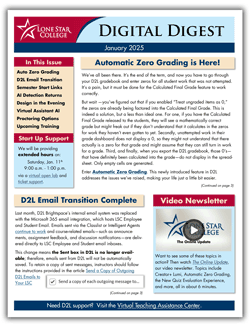 Cover page of the Digital Digest Newsletter