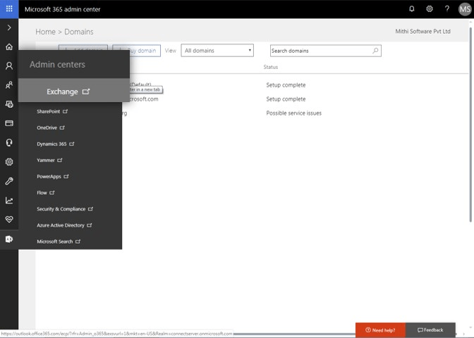 Step 4: Update the accepted domains list in O365