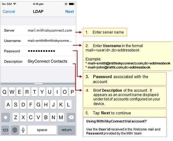 Native Contacts app on iOS devices