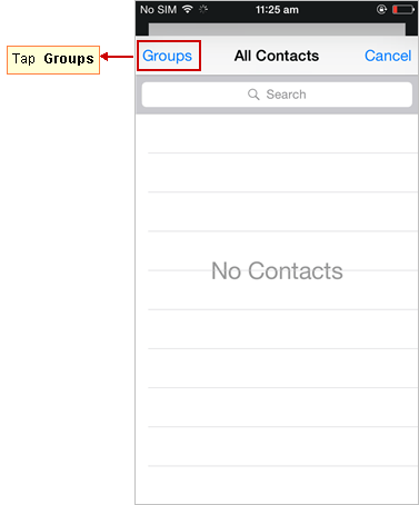 Native Contacts app on iOS devices