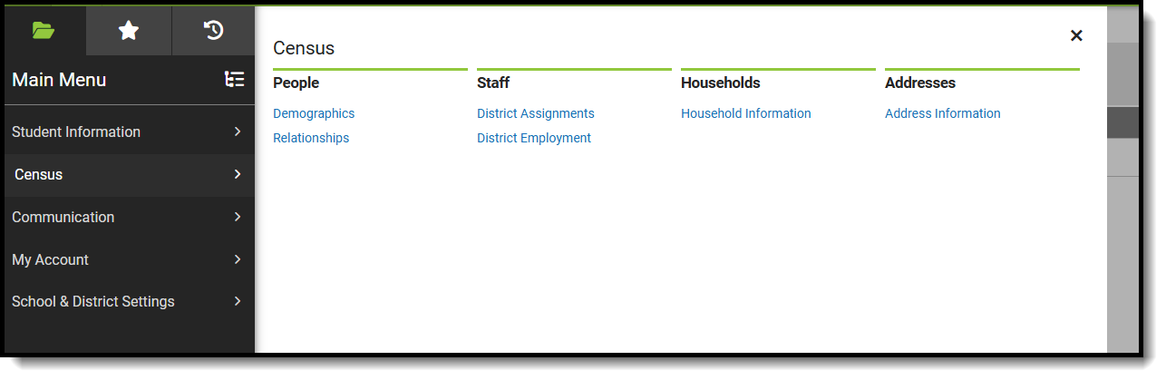 Screenshot of suggested Census tools for Transportation users