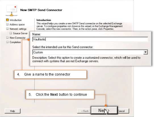 Step 4: Create a Send Connector Exchange 2007