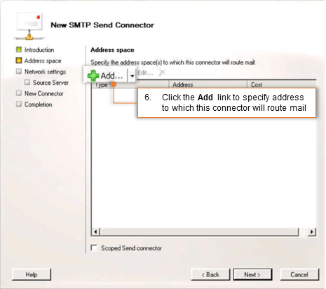 Step 4: Create a Send Connector Exchange 2007