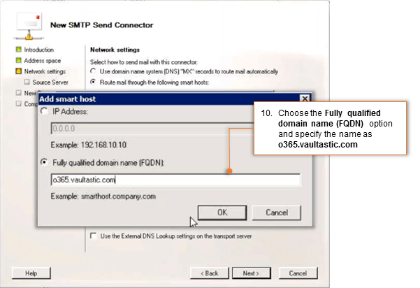 Step 4: Create a Send Connector Exchange 2007