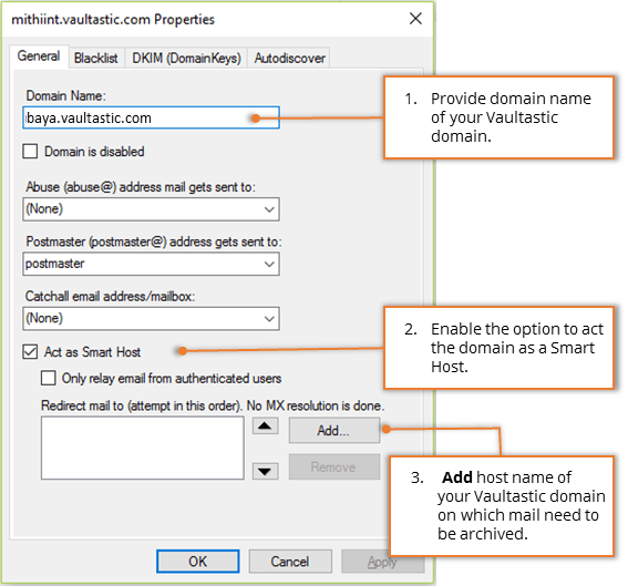 Step 2: Add a Mail Route with MailEnable SMTP settings