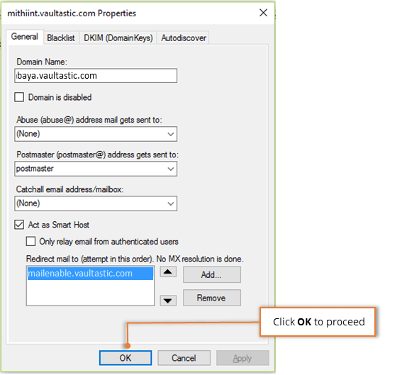 Step 2: Add a Mail Route with MailEnable SMTP settings