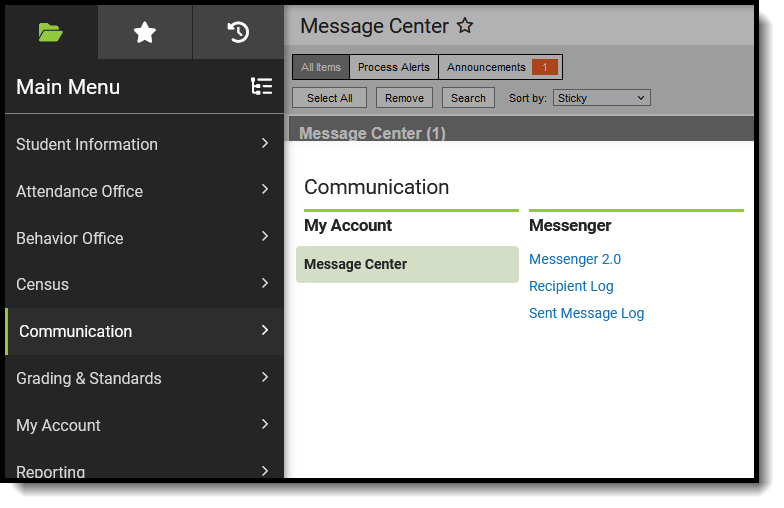 Screenshot of suggested Communication tools for Counselors. 