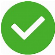 A green circle with a white check markDescription automatically generated