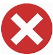 A red circle with a white x in itDescription automatically generated