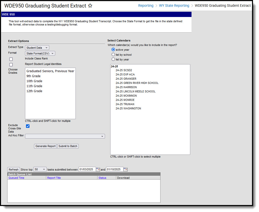 Screenshot of WDE-950 Extract Editor.