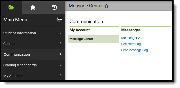 Screenshot of suggested Communication tool rights for Registrars