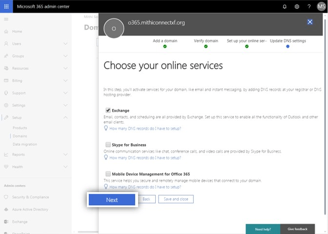  Exchange online service on O365 and SkyConnect