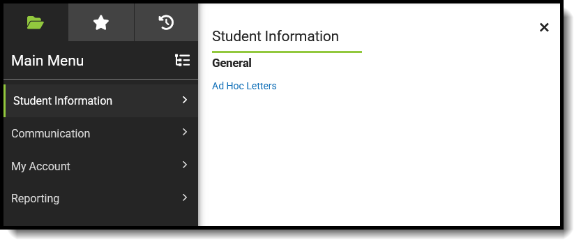 Screenshot of suggested Student Information tool rights for Ad hoc Reporting Read Only User Group