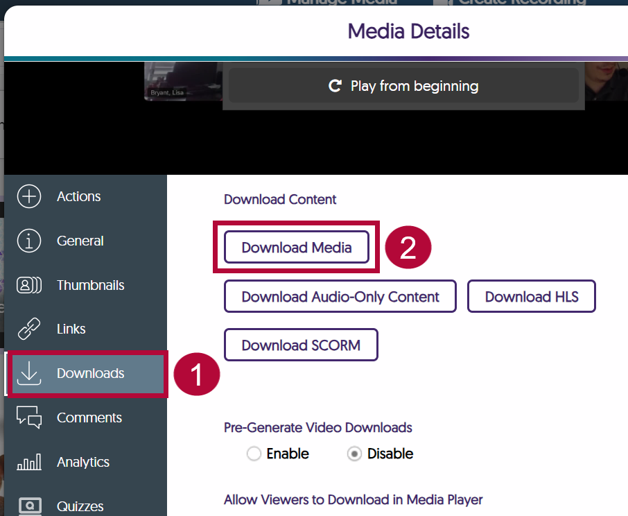 Identifies the Download Media button in the Downloads section.