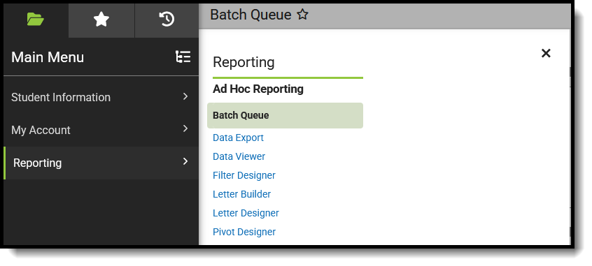 Screenshot of suggested tools for Ad hoc Reporting users.