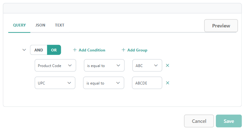 The product rule expression editor