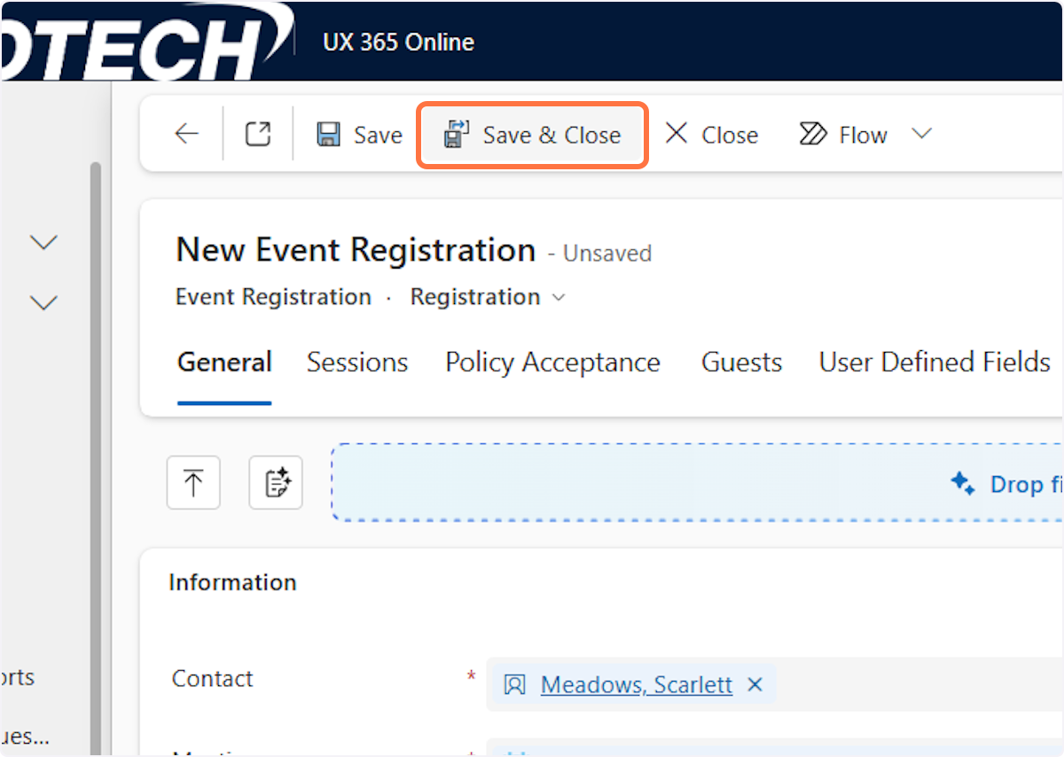 Click on Save & Close