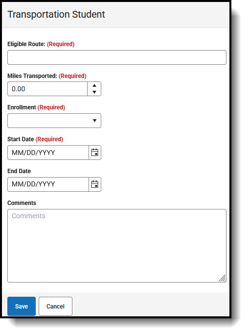 Screenshot of Transportation editor.