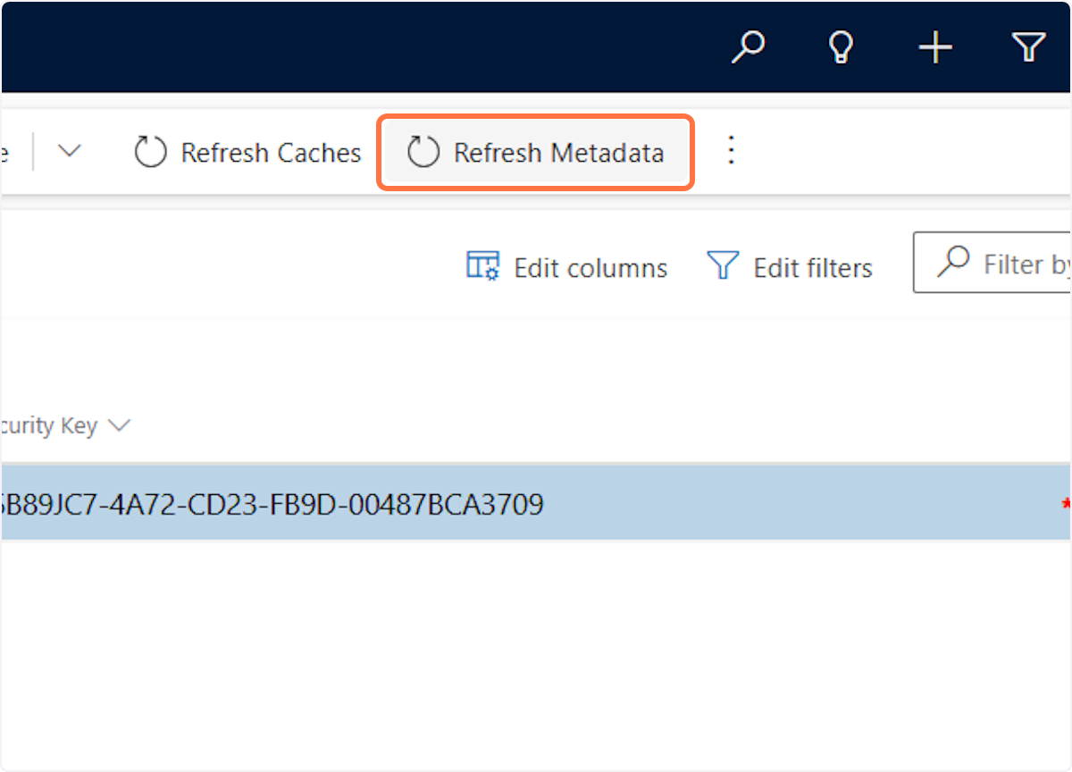 Click on Refresh Metadata