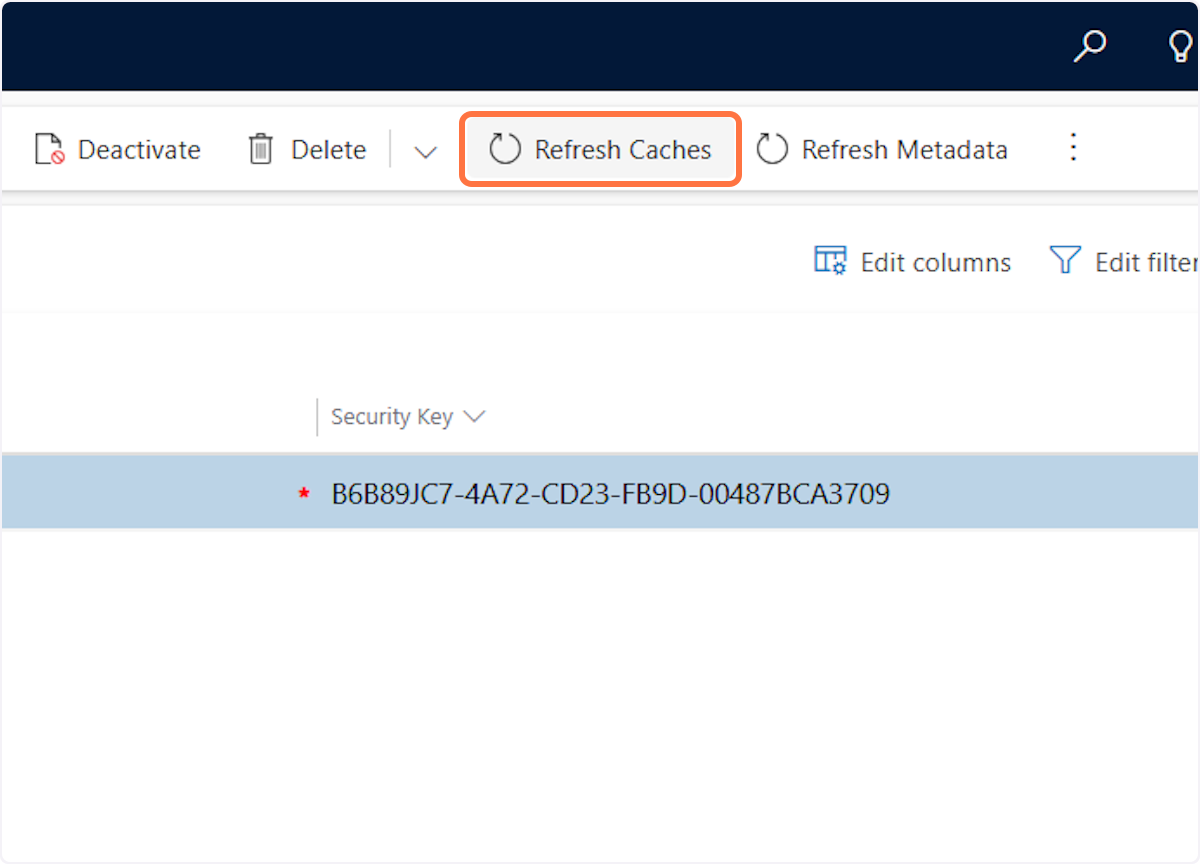 Click on Refresh Caches