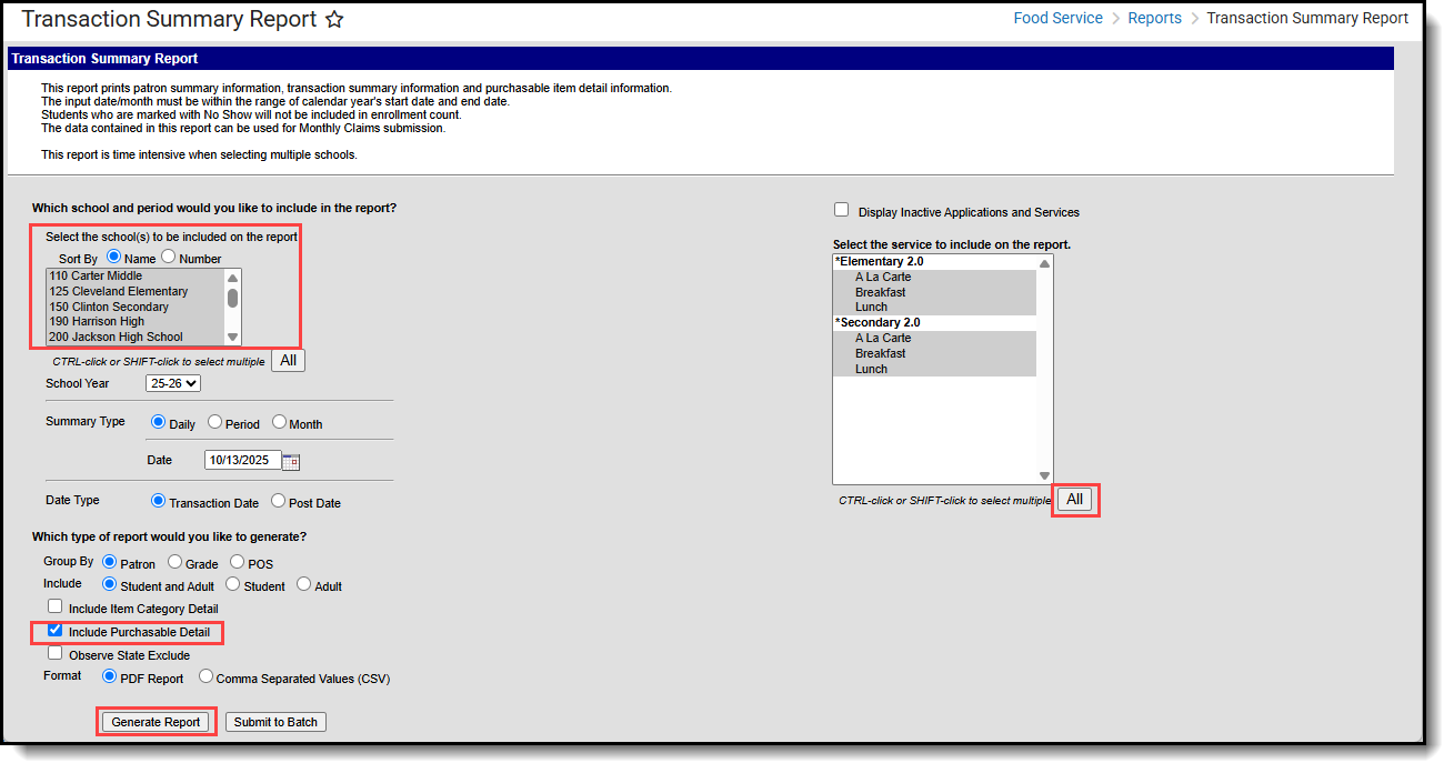 Screenshot of the transaction summary