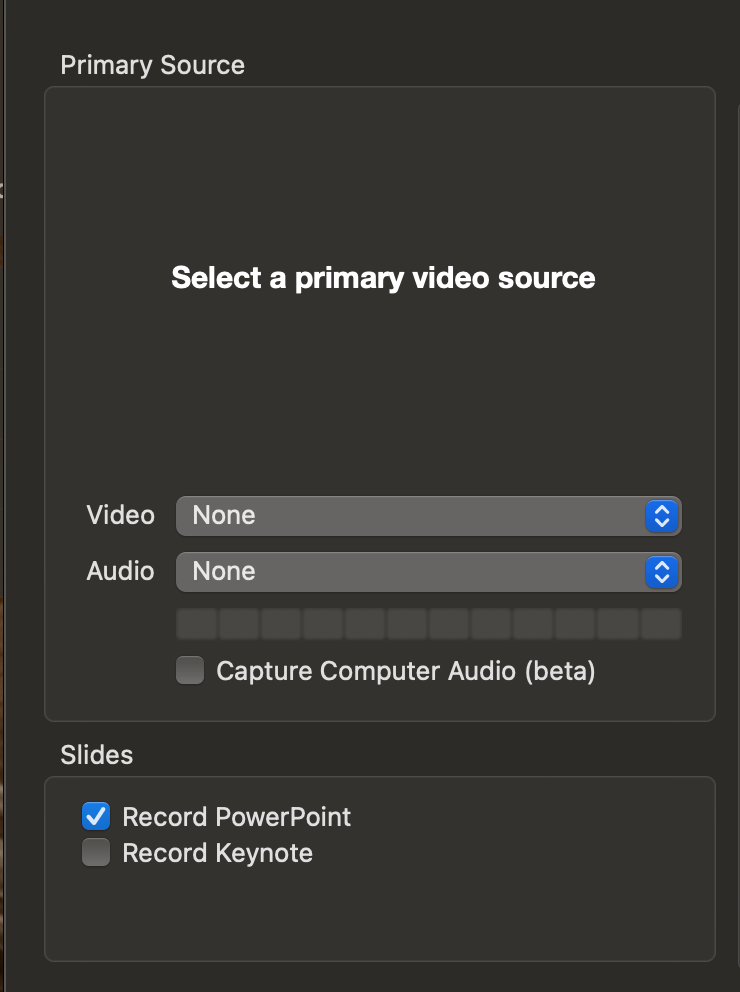 A showcase of the primary source options including 