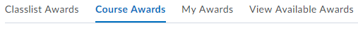 Shows the Course Awards tab.