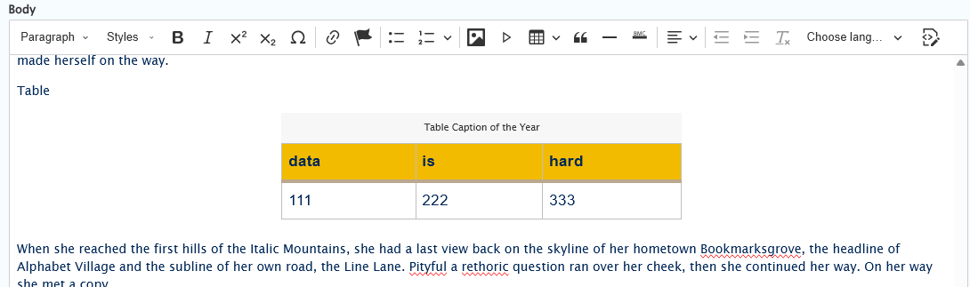 screenshot wysisyg table