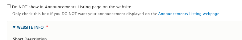 default show in List Page with body field