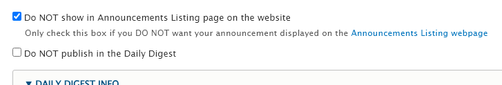 Opt-out of List Page display