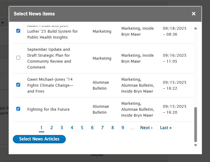 screenshot news 3-up article selection manual
