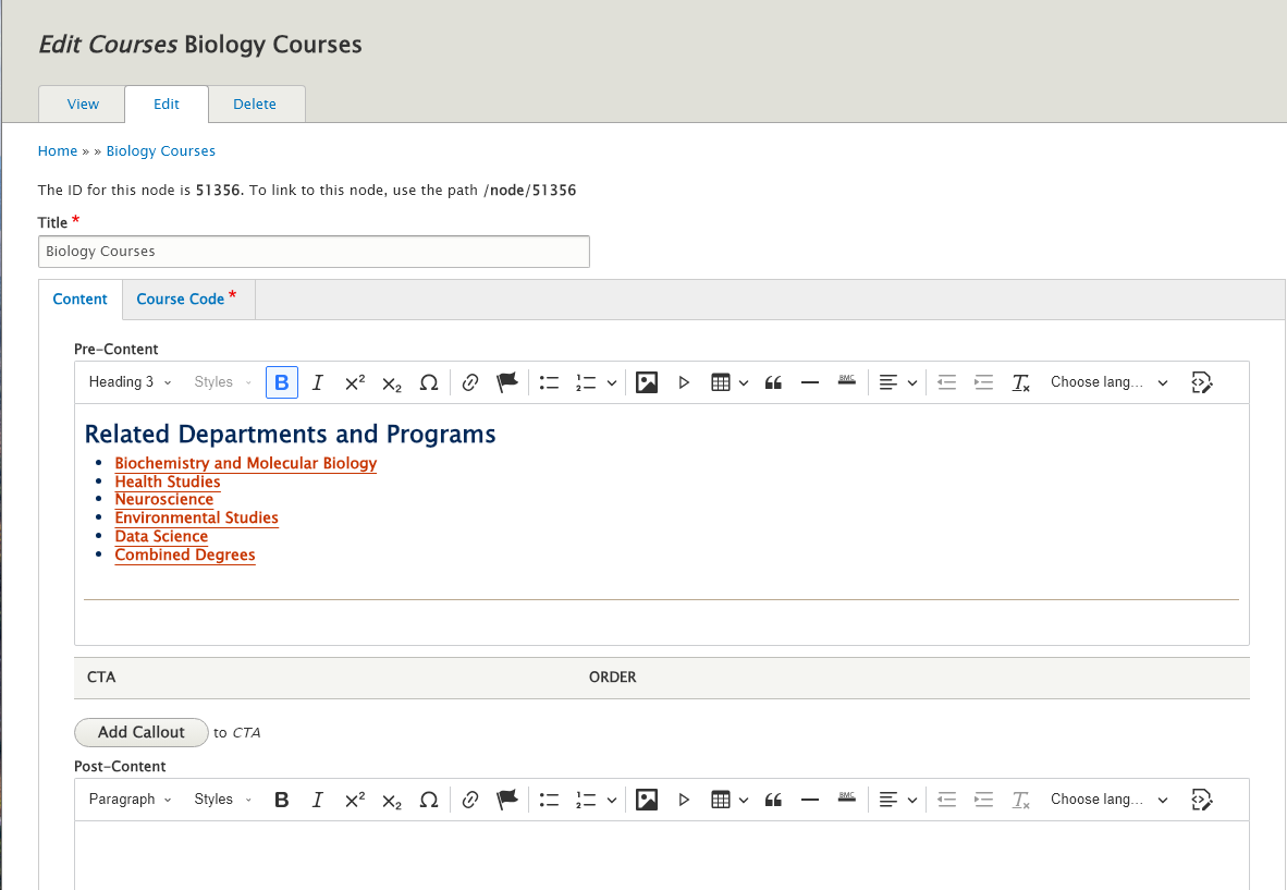 screenshot course pre-content field