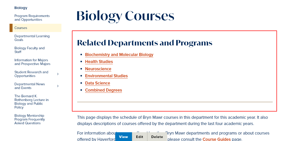 screenshot course pre-content display