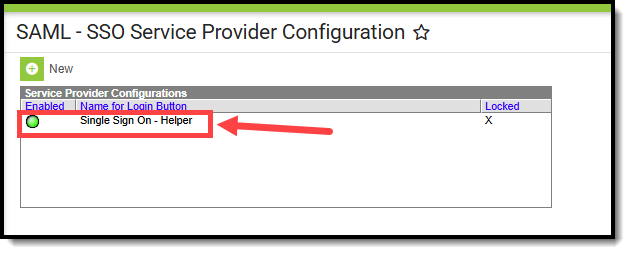 screenshot of the helper configuration