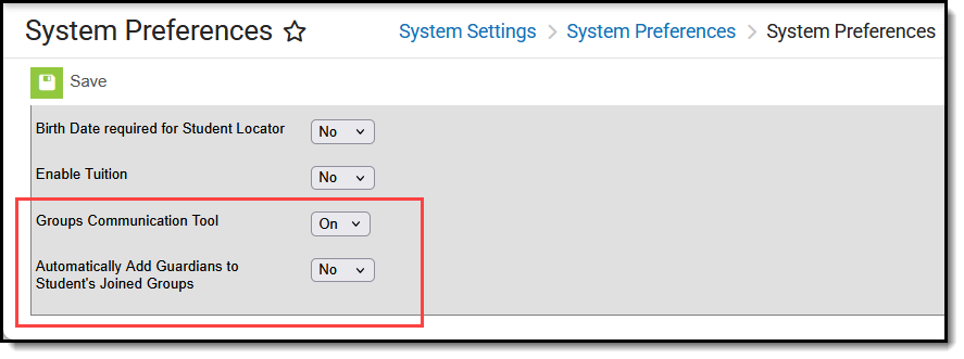 Screenshot highlighting the two Groups-related system preferences. 