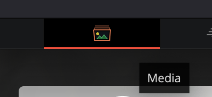 Media tab selected at the bottom of the window in DaVinci Resolve.