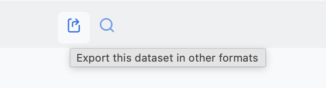 Export icon in Owl Analytics