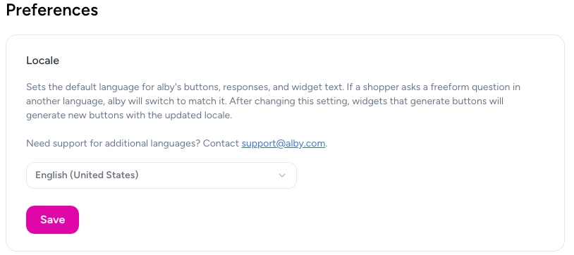 adjust locale settings